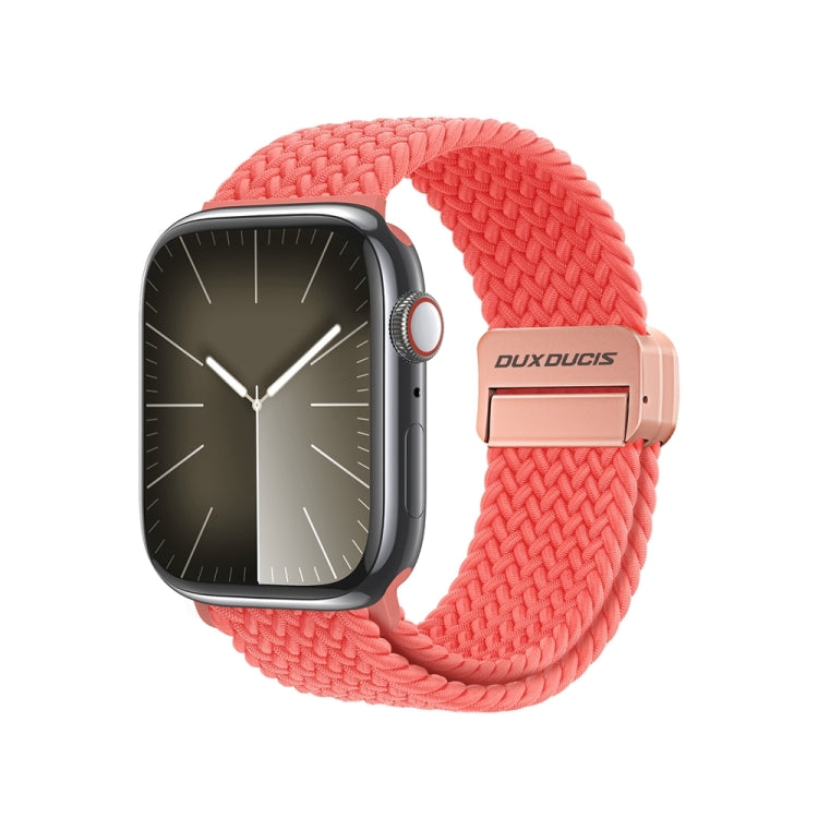 For Apple Watch Series 7 41mm DUX DUCIS Mixture Pro Series Magnetic Buckle Nylon Braid Watch Band(Guava) - Watch Bands by DUX DUCIS | Online Shopping South Africa | PMC Jewellery | Buy Now Pay Later Mobicred