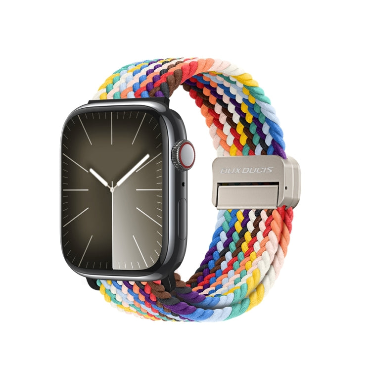 For Apple Watch Series 7 41mm DUX DUCIS Mixture Pro Series Magnetic Buckle Nylon Braid Watch Band(Rainbow) - Watch Bands by DUX DUCIS | Online Shopping South Africa | PMC Jewellery | Buy Now Pay Later Mobicred