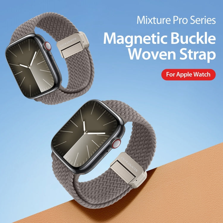 For Apple Watch Series 7 45mm DUX DUCIS Mixture Pro Series Magnetic Buckle Nylon Braid Watch Band(Clay) - Watch Bands by DUX DUCIS | Online Shopping South Africa | PMC Jewellery | Buy Now Pay Later Mobicred