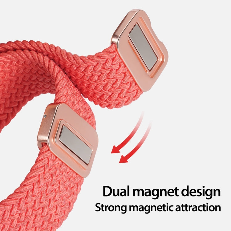 For Apple Watch Series 7 45mm DUX DUCIS Mixture Pro Series Magnetic Buckle Nylon Braid Watch Band(Guava) - Watch Bands by DUX DUCIS | Online Shopping South Africa | PMC Jewellery | Buy Now Pay Later Mobicred