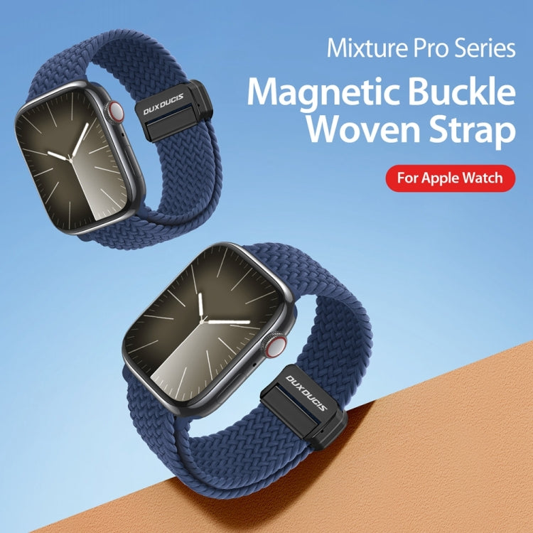 For Apple Watch SE 44mm DUX DUCIS Mixture Pro Series Magnetic Buckle Nylon Braid Watch Band(Storm Blue) - Watch Bands by DUX DUCIS | Online Shopping South Africa | PMC Jewellery | Buy Now Pay Later Mobicred