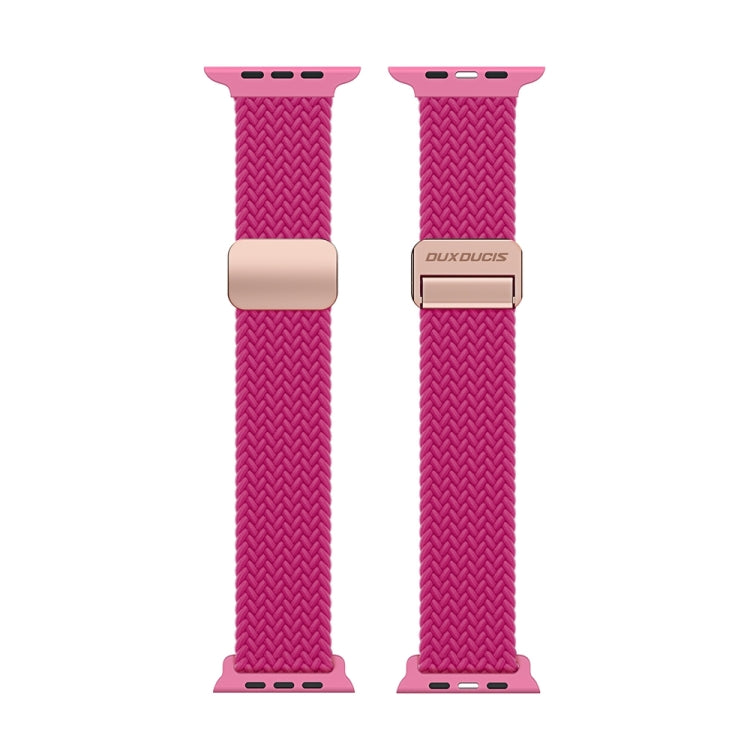 For Apple Watch Series 4 40mm DUX DUCIS Mixture Pro Series Magnetic Buckle Nylon Braid Watch Band(Raspberry Color) - Watch Bands by DUX DUCIS | Online Shopping South Africa | PMC Jewellery | Buy Now Pay Later Mobicred