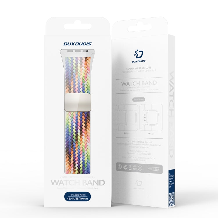 For Apple Watch Series 4 40mm DUX DUCIS Mixture Pro Series Magnetic Buckle Nylon Braid Watch Band(New Rainbow) - Watch Bands by DUX DUCIS | Online Shopping South Africa | PMC Jewellery | Buy Now Pay Later Mobicred