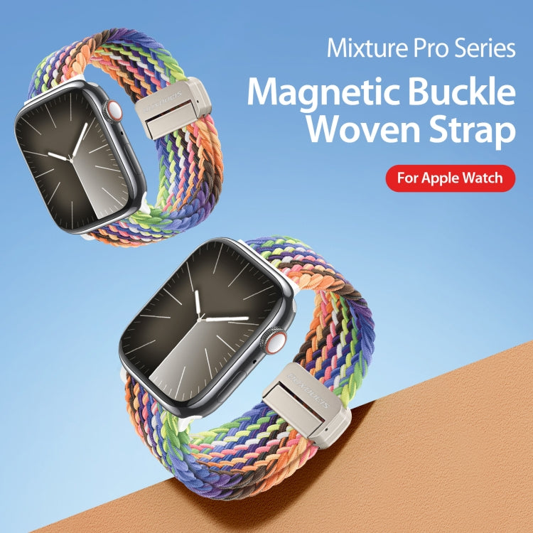 For Apple Watch Series 3 42mm DUX DUCIS Mixture Pro Series Magnetic Buckle Nylon Braid Watch Band(New Rainbow) - Watch Bands by DUX DUCIS | Online Shopping South Africa | PMC Jewellery | Buy Now Pay Later Mobicred