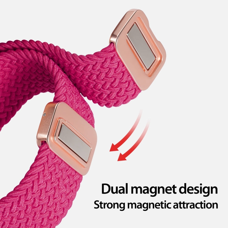 For Apple Watch 42mm DUX DUCIS Mixture Pro Series Magnetic Buckle Nylon Braid Watch Band(Raspberry Color) - Watch Bands by DUX DUCIS | Online Shopping South Africa | PMC Jewellery | Buy Now Pay Later Mobicred