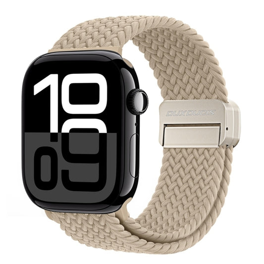 For Apple Watch Series 10 46mm DUX DUCIS Mixture Pro Series Magnetic Buckle Nylon Braid Watch Band(Beige) - Watch Bands by DUX DUCIS | Online Shopping South Africa | PMC Jewellery | Buy Now Pay Later Mobicred