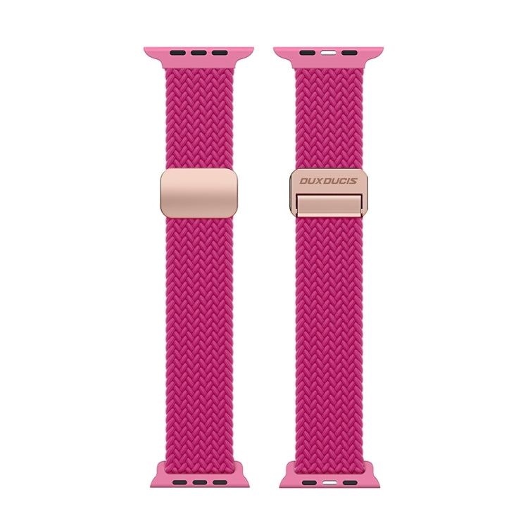 For Apple Watch Series 10 42mm DUX DUCIS Mixture Pro Series Magnetic Buckle Nylon Braid Watch Band(Raspberry Color) - Watch Bands by DUX DUCIS | Online Shopping South Africa | PMC Jewellery | Buy Now Pay Later Mobicred