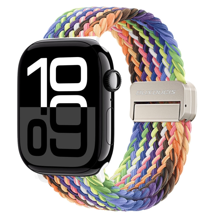 For Apple Watch Series 10 42mm DUX DUCIS Mixture Pro Series Magnetic Buckle Nylon Braid Watch Band(New Rainbow) - Watch Bands by DUX DUCIS | Online Shopping South Africa | PMC Jewellery | Buy Now Pay Later Mobicred