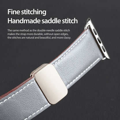 For Apple Watch Ultra 2 49mm DUX DUCIS YA Series Magnetic Buckle Genuine Leather Watch Band(Grey) - Watch Bands by DUX DUCIS | Online Shopping South Africa | PMC Jewellery | Buy Now Pay Later Mobicred