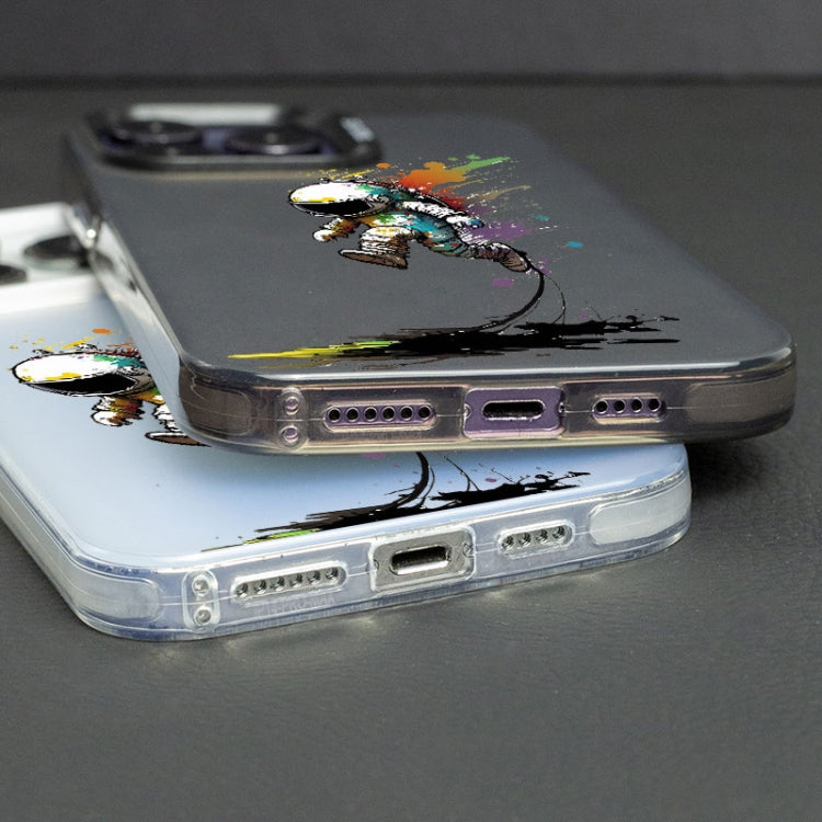 For iPhone 12 Pro Max Color Ink Frosted PC+TPU Phone Case(Glasses Cat) - iPhone 12 Pro Max Cases by PMC TechLife | Online Shopping South Africa | PMC TechLife