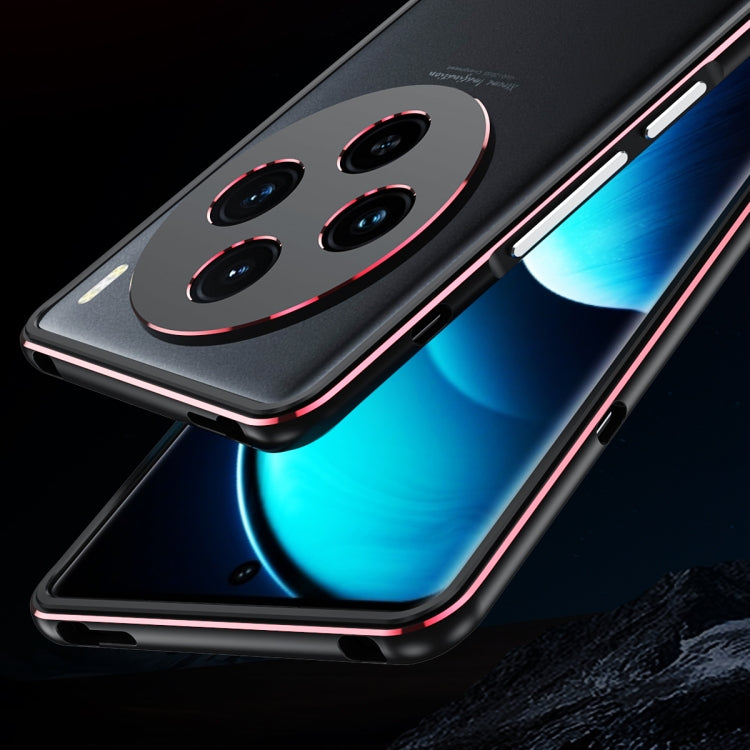 For vivo X100 Aurora Series Metal Frame Phone Case(Black Red) - vivo Cases by imak | Online Shopping South Africa | PMC Jewellery | Buy Now Pay Later Mobicred