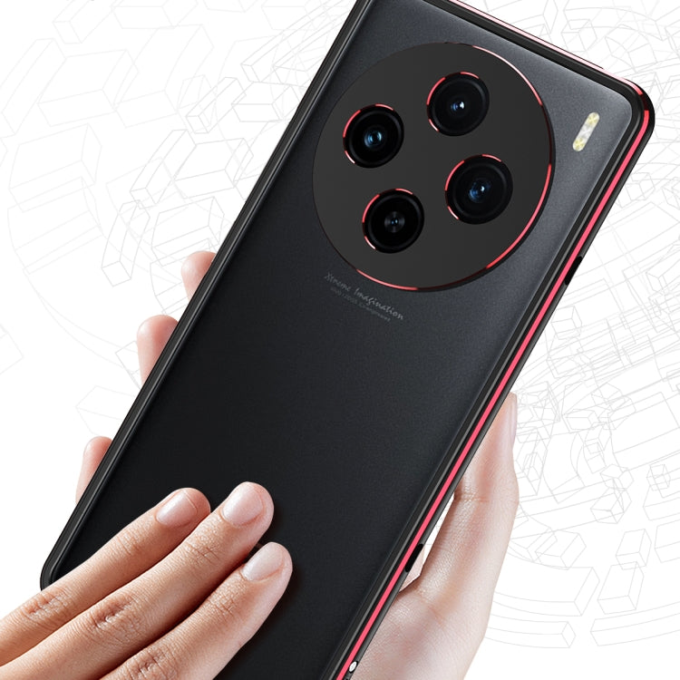For vivo X100 Aurora Series Metal Frame Phone Case(Black Red) - vivo Cases by imak | Online Shopping South Africa | PMC Jewellery | Buy Now Pay Later Mobicred