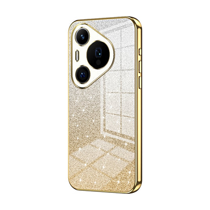 For Huawei Pura 70 Pro Gradient Glitter Powder Electroplated Phone Case(Gold) - Huawei Cases by PMC Jewellery | Online Shopping South Africa | PMC Jewellery | Buy Now Pay Later Mobicred