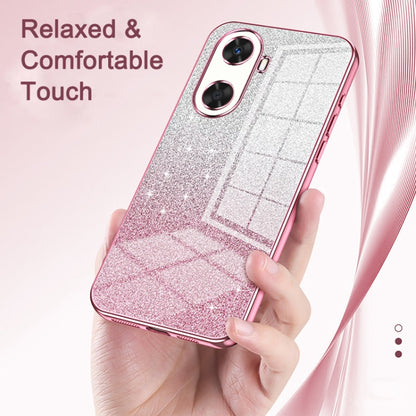 For Huawei Pura 70 Ultra Gradient Glitter Powder Electroplated Phone Case(Transparent) - Huawei Cases by PMC Jewellery | Online Shopping South Africa | PMC Jewellery | Buy Now Pay Later Mobicred