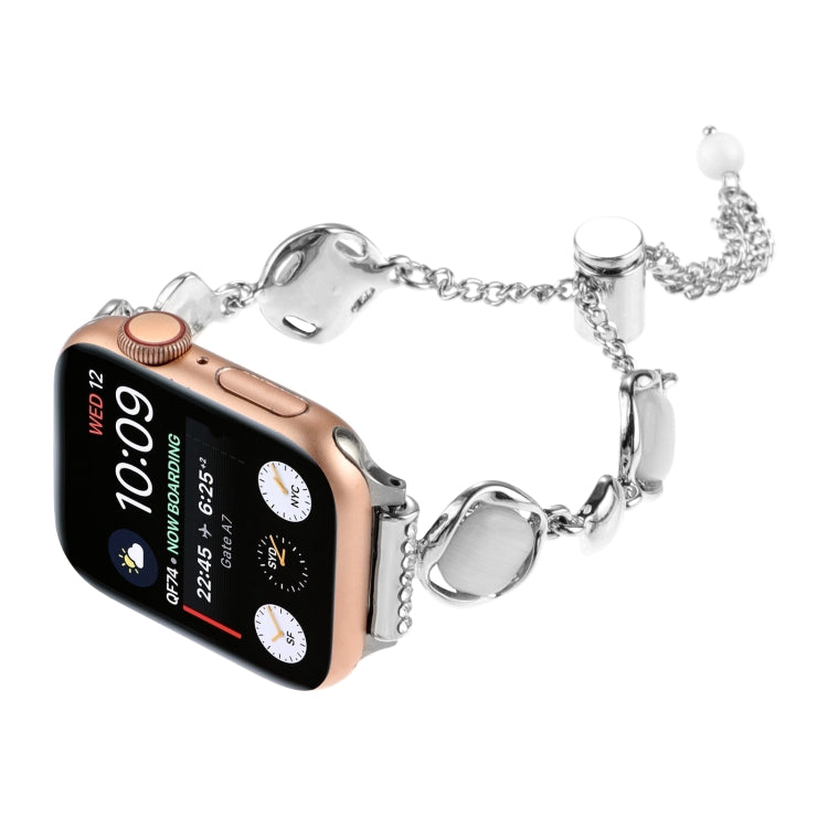 For Apple Watch Series 7 41mm Shell Metal Chain Bracelet Watch Band(Silver) - Watch Bands by PMC TechLife | Online Shopping South Africa | PMC TechLife | Buy Now Pay Later Mobicred