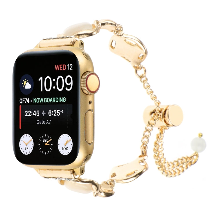 For Apple Watch SE 40mm Shell Metal Chain Bracelet Watch Band(Gold) - free shipping - PMC TechLife - Order now!
