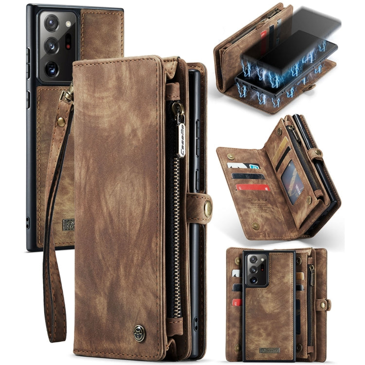 For Samsung Galaxy Note20 Ultra CaseMe-008 Detachable Multifunctional Horizontal Flip Leather Case with Card Slot & Holder & Zipper Wallet & Photo Frame(Brown) - Galaxy Note20 Ultra Cases by CaseMe | Online Shopping South Africa | PMC Jewellery | Buy Now Pay Later Mobicred