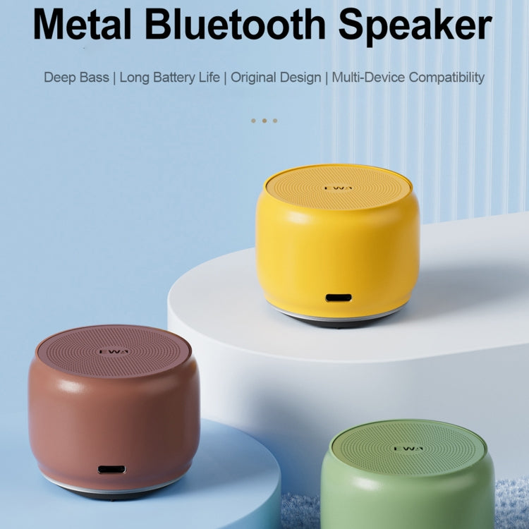 EWA A126 Mini Bluetooth 5.0 Bass Radiator Metal Speaker(Brown) - free shipping - PMC Jewellery - Order now!