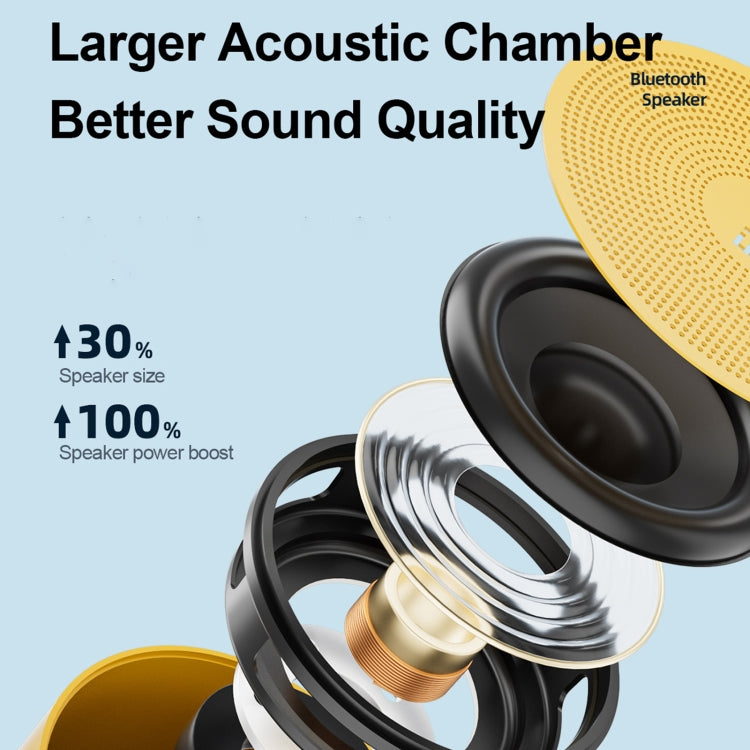 EWA A129 Mini Bluetooth 5.0 Bass Radiator Metal Speaker(Yellow) - Mini Speaker by EWA | Online Shopping South Africa | PMC Jewellery | Buy Now Pay Later Mobicred