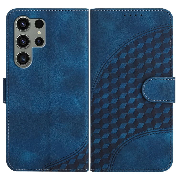 For Samsung Galaxy S24 Ultra 5G YX0060 Elephant Head Embossed Phone Leather Case with Lanyard(Royal Blue) - Galaxy S24 Ultra 5G Cases by PMC Jewellery | Online Shopping South Africa | PMC Jewellery