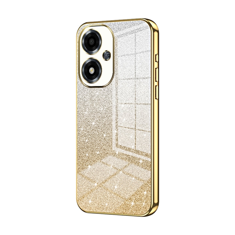 For OPPO A2m Gradient Glitter Powder Electroplated Phone Case(Gold) - OPPO Cases by PMC Jewellery | Online Shopping South Africa | PMC Jewellery | Buy Now Pay Later Mobicred