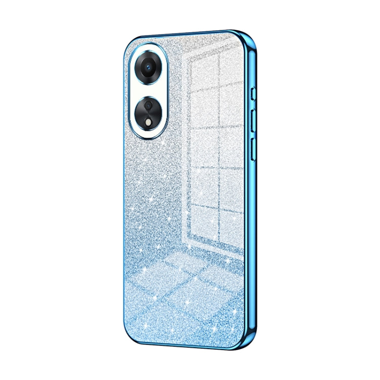 For OPPO A58 5G / A58x 5G Gradient Glitter Powder Electroplated Phone Case(Blue) - OPPO Cases by PMC TechLife | Online Shopping South Africa | PMC TechLife | Buy Now Pay Later Mobicred
