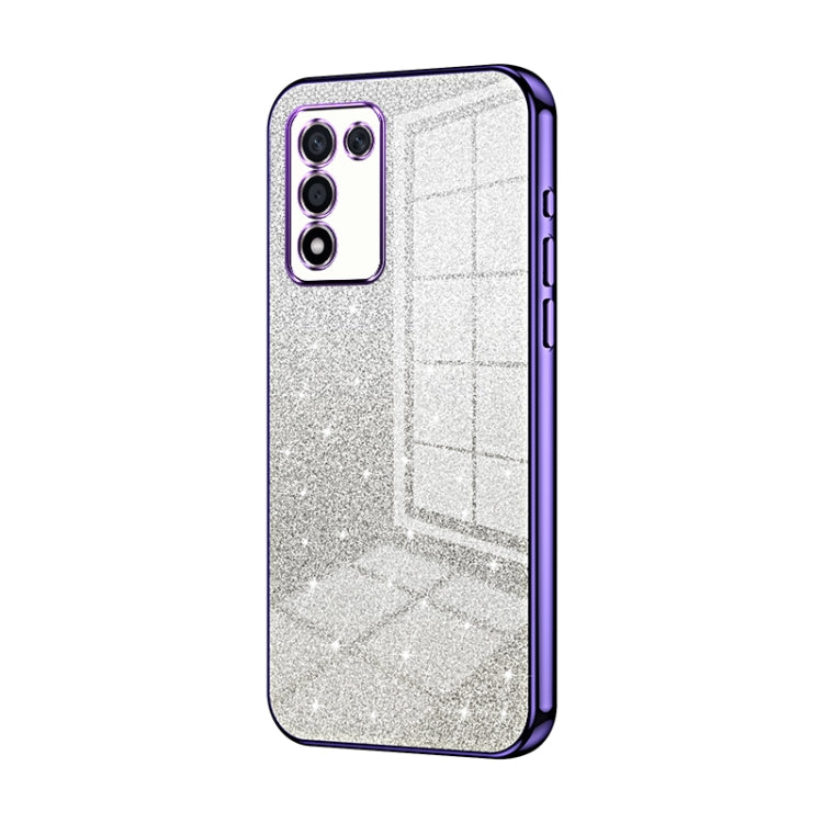 For OPPO K9s / K10 Energy Gradient Glitter Powder Electroplated Phone Case(Purple) - OPPO Cases by PMC Jewellery | Online Shopping South Africa | PMC Jewellery | Buy Now Pay Later Mobicred
