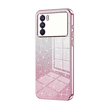 For OPPO K9 Pro Gradient Glitter Powder Electroplated Phone Case(Pink) - OPPO Cases by PMC Jewellery | Online Shopping South Africa | PMC Jewellery | Buy Now Pay Later Mobicred