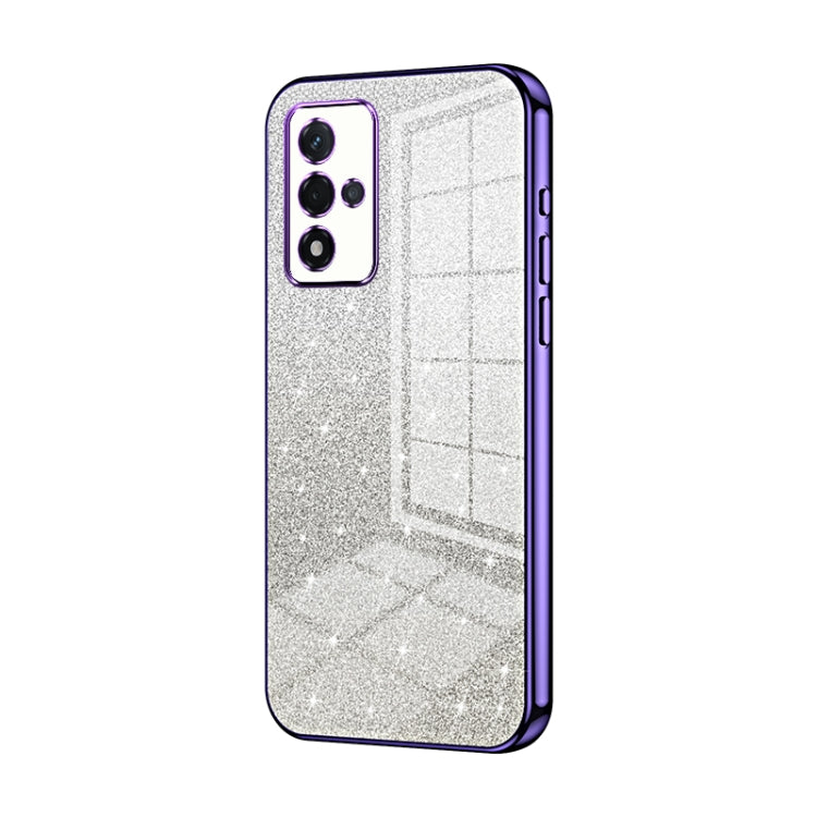 For OPPO A93s 5G Gradient Glitter Powder Electroplated Phone Case(Purple) - OPPO Cases by PMC TechLife | Online Shopping South Africa | PMC TechLife | Buy Now Pay Later Mobicred