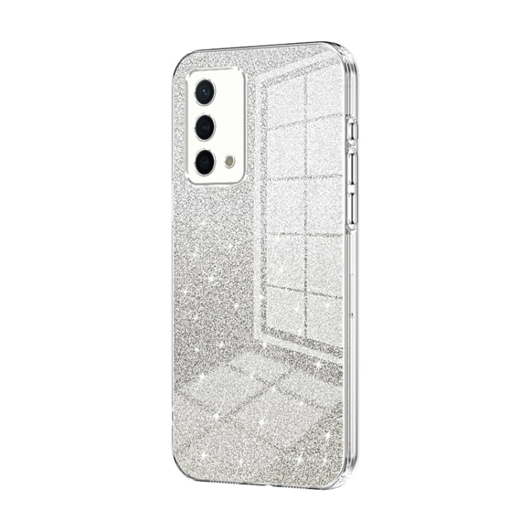 For OPPO K9 Gradient Glitter Powder Electroplated Phone Case(Transparent) - OPPO Cases by PMC Jewellery | Online Shopping South Africa | PMC Jewellery | Buy Now Pay Later Mobicred