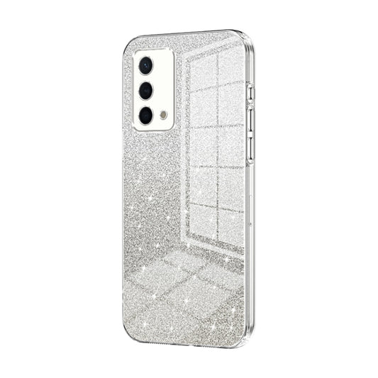 For OPPO K9 Gradient Glitter Powder Electroplated Phone Case(Transparent) - OPPO Cases by PMC Jewellery | Online Shopping South Africa | PMC Jewellery | Buy Now Pay Later Mobicred