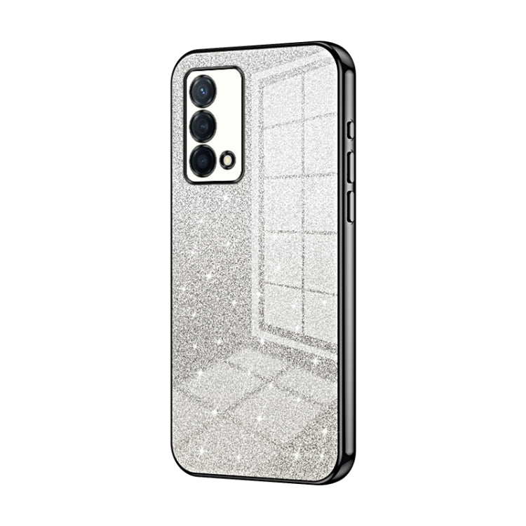 For OPPO K9 Gradient Glitter Powder Electroplated Phone Case(Black) - OPPO Cases by PMC Jewellery | Online Shopping South Africa | PMC Jewellery | Buy Now Pay Later Mobicred