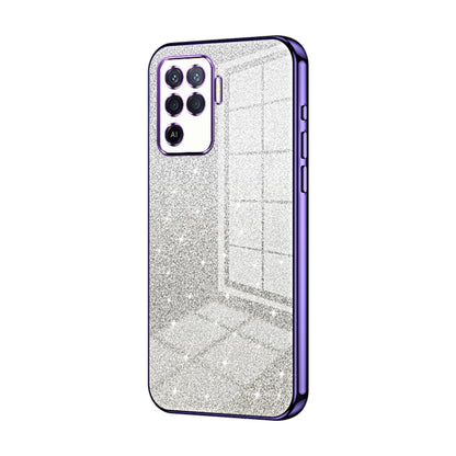 For OPPO A94 4G Gradient Glitter Powder Electroplated Phone Case(Purple) - OPPO Cases by PMC Jewellery | Online Shopping South Africa | PMC Jewellery | Buy Now Pay Later Mobicred