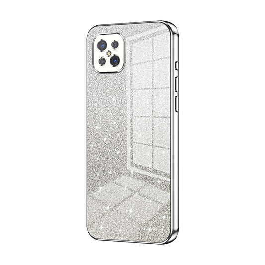 For OPPO A92s / Reno4 Z 5G Gradient Glitter Powder Electroplated Phone Case(Silver) - OPPO Cases by PMC Jewellery | Online Shopping South Africa | PMC Jewellery | Buy Now Pay Later Mobicred