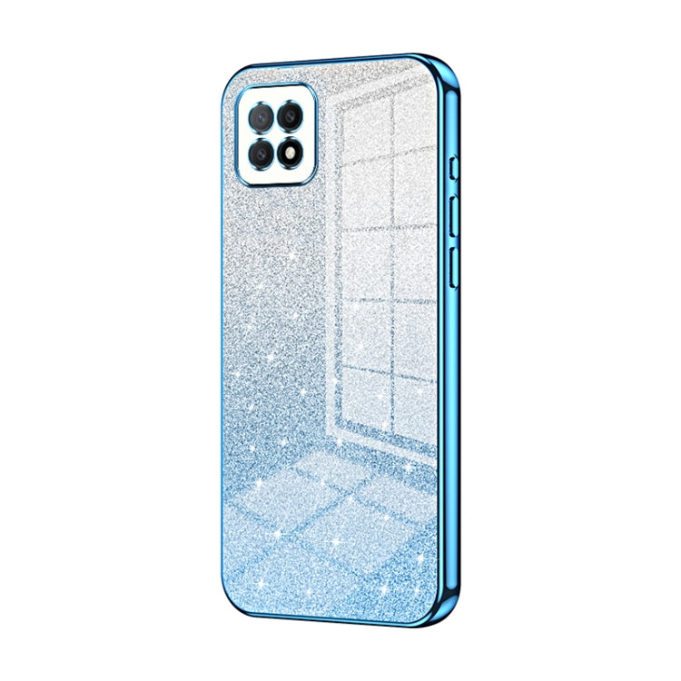 For OPPO A72 5G / A73 5G Gradient Glitter Powder Electroplated Phone Case(Blue) - OPPO Cases by PMC Jewellery | Online Shopping South Africa | PMC Jewellery | Buy Now Pay Later Mobicred