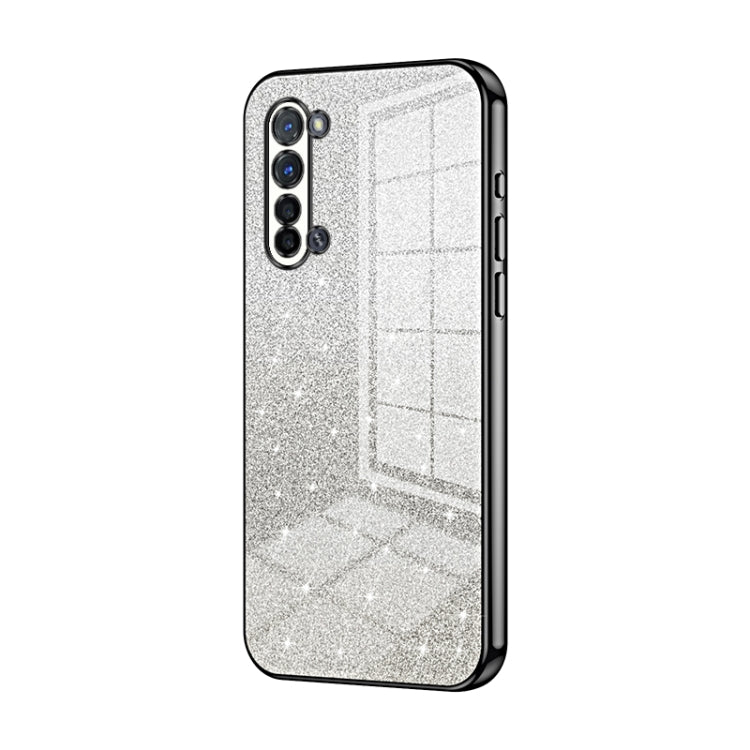 For OPPO Reno3 5G / Find X2 Lite Gradient Glitter Powder Electroplated Phone Case(Black) - OPPO Cases by PMC Jewellery | Online Shopping South Africa | PMC Jewellery | Buy Now Pay Later Mobicred