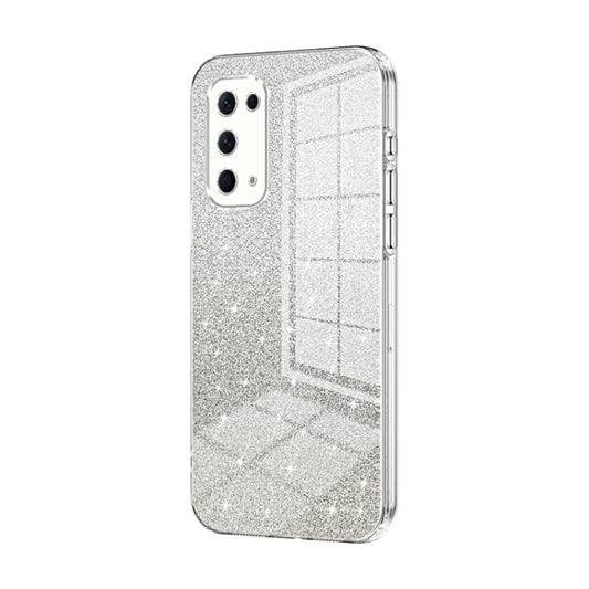 For OPPO Reno5 4G/5G / Reno5 K Gradient Glitter Powder Electroplated Phone Case(Transparent) - OPPO Cases by PMC Jewellery | Online Shopping South Africa | PMC Jewellery | Buy Now Pay Later Mobicred