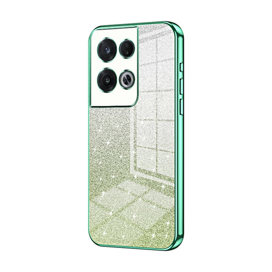 For OPPO Reno8 Pro Gradient Glitter Powder Electroplated Phone Case(Green) - OPPO Cases by PMC Jewellery | Online Shopping South Africa | PMC Jewellery | Buy Now Pay Later Mobicred