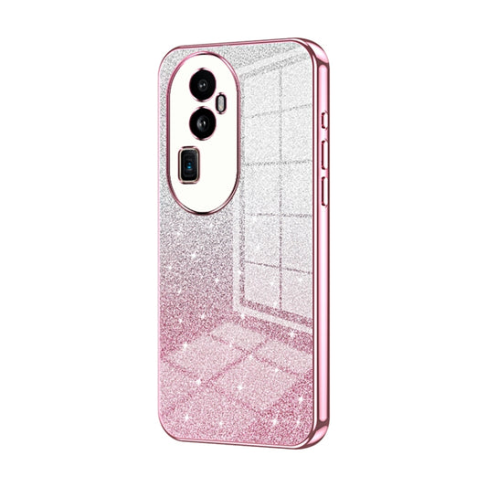 For OPPO Reno10 Pro+ Gradient Glitter Powder Electroplated Phone Case(Pink) - OPPO Cases by PMC Jewellery | Online Shopping South Africa | PMC Jewellery | Buy Now Pay Later Mobicred