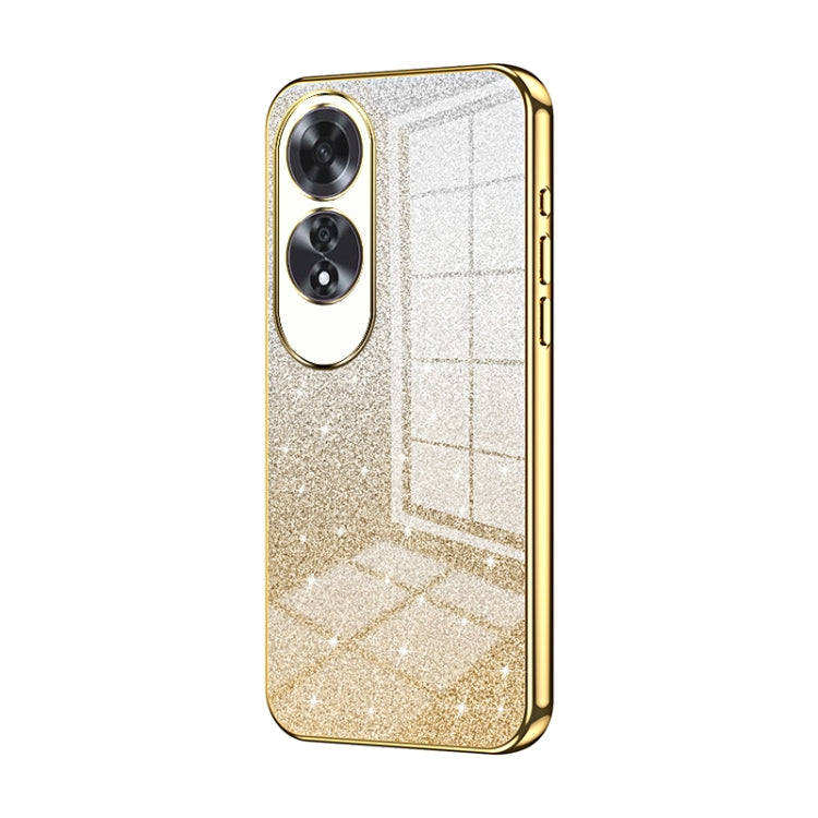 For OPPO A60 Gradient Glitter Powder Electroplated Phone Case(Gold) - OPPO Cases by PMC TechLife | Online Shopping South Africa | PMC TechLife | Buy Now Pay Later Mobicred