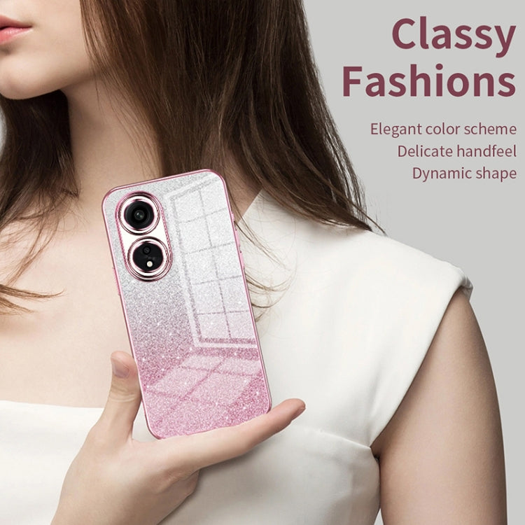 For OPPO Reno10 Pro+ Gradient Glitter Powder Electroplated Phone Case(Black) - OPPO Cases by PMC TechLife | Online Shopping South Africa | PMC TechLife | Buy Now Pay Later Mobicred