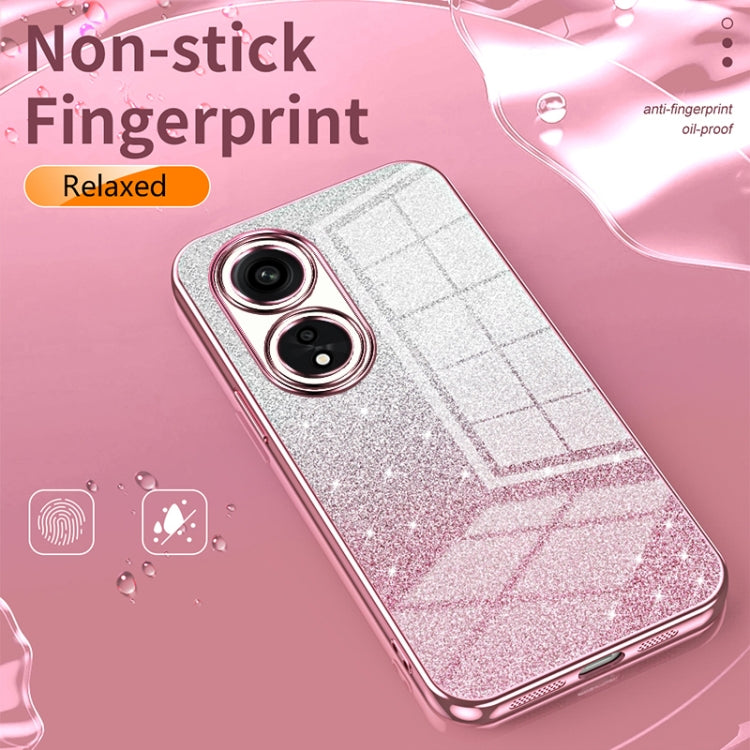 For OPPO K7x / Realme V5 5G Gradient Glitter Powder Electroplated Phone Case(Black) - OPPO Cases by PMC TechLife | Online Shopping South Africa | PMC TechLife | Buy Now Pay Later Mobicred
