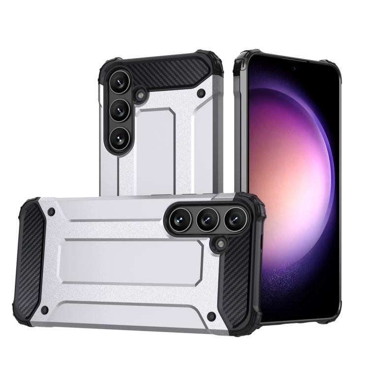 For Samsung Galaxy S25 5G Magic Armor TPU Hybrid PC Phone Case(Silver) - free shipping - PMC Jewellery - Order now!