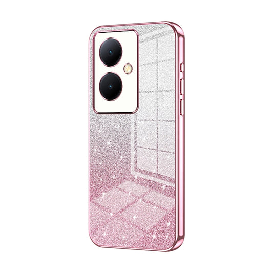 For vivo Y78+ 5G / Y78 / V29 Lite Gradient Glitter Powder Electroplated Phone Case(Pink) - vivo Cases by PMC Jewellery | Online Shopping South Africa | PMC Jewellery | Buy Now Pay Later Mobicred