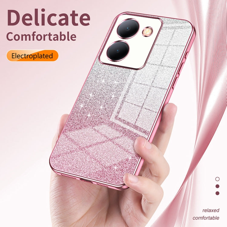 For vivo X100 Pro Gradient Glitter Powder Electroplated Phone Case(Transparent) - vivo Cases by imak | Online Shopping South Africa | PMC Jewellery | Buy Now Pay Later Mobicred