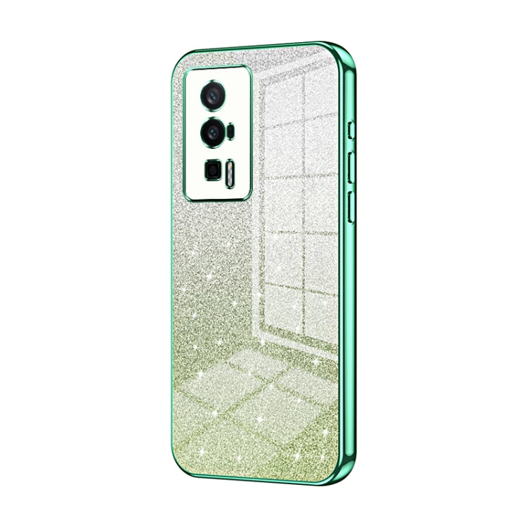 For Xiaomi Redmi K60 / K60 Pro Gradient Glitter Powder Electroplated Phone Case(Green) - Xiaomi Cases by PMC Jewellery | Online Shopping South Africa | PMC Jewellery | Buy Now Pay Later Mobicred