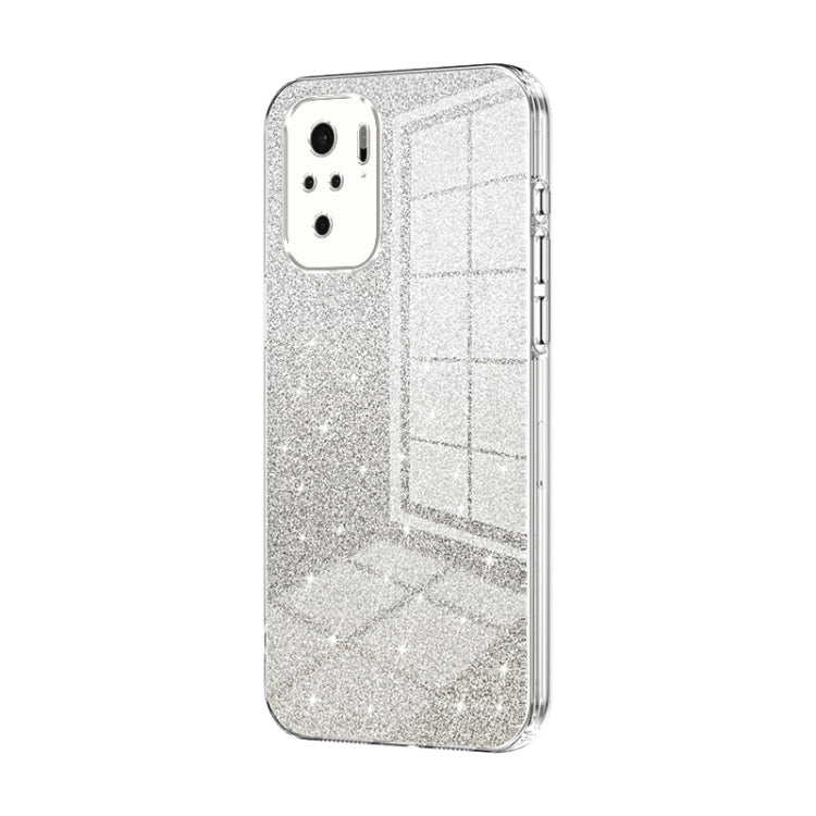 For Xiaomi Redmi Note 10/Note 10S Gradient Glitter Powder Electroplated Phone Case(Transparent) - Xiaomi Cases by PMC Jewellery | Online Shopping South Africa | PMC Jewellery | Buy Now Pay Later Mobicred