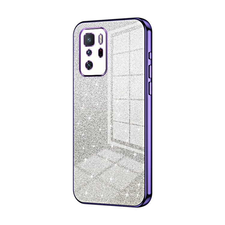 For Xiaomi Redmi Note 10 Pro 5G/Poco X3 GT Gradient Glitter Powder Electroplated Phone Case(Purple) - Xiaomi Cases by PMC TechLife | Online Shopping South Africa | PMC TechLife | Buy Now Pay Later Mobicred