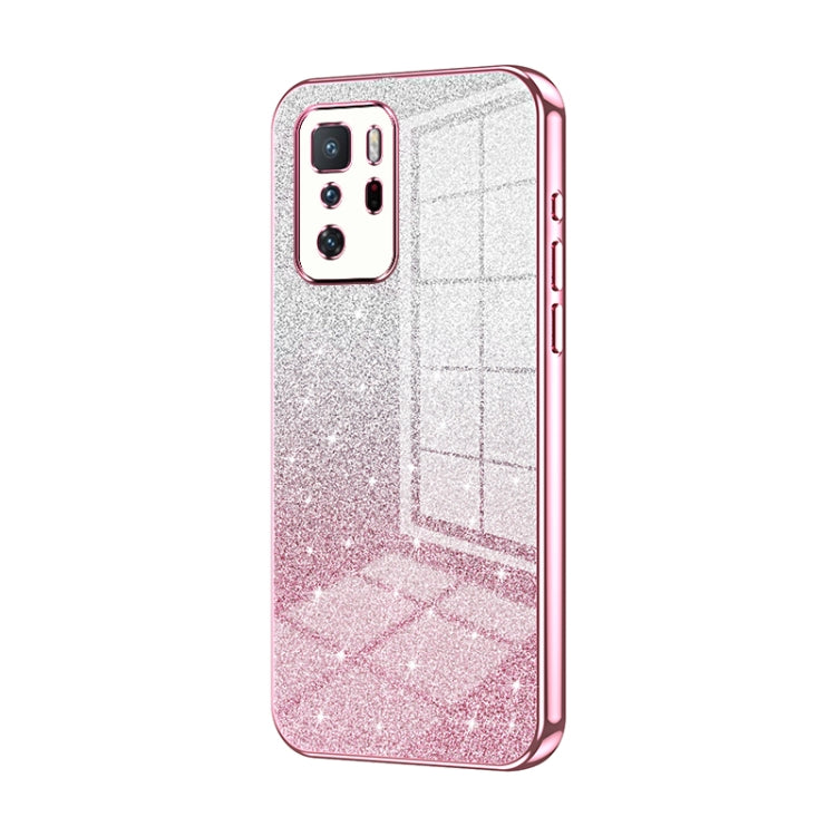 For Xiaomi Redmi Note 10 Pro 5G/Poco X3 GT Gradient Glitter Powder Electroplated Phone Case(Pink) - Xiaomi Cases by PMC TechLife | Online Shopping South Africa | PMC TechLife | Buy Now Pay Later Mobicred
