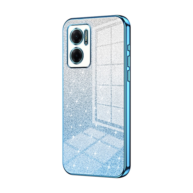 For Xiaomi Redmi Note 11E / Redmi 10 5G Gradient Glitter Powder Electroplated Phone Case(Blue) - Xiaomi Cases by PMC TechLife | Online Shopping South Africa | PMC TechLife | Buy Now Pay Later Mobicred